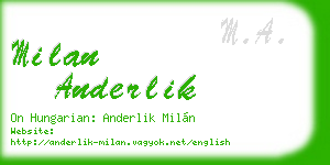 milan anderlik business card